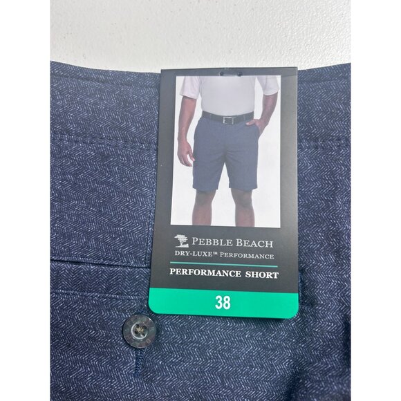 Pebble Beach Performance Shorts Men's Size‎ 38 Navy Blue Polyester NEW - Picture 6 of 7